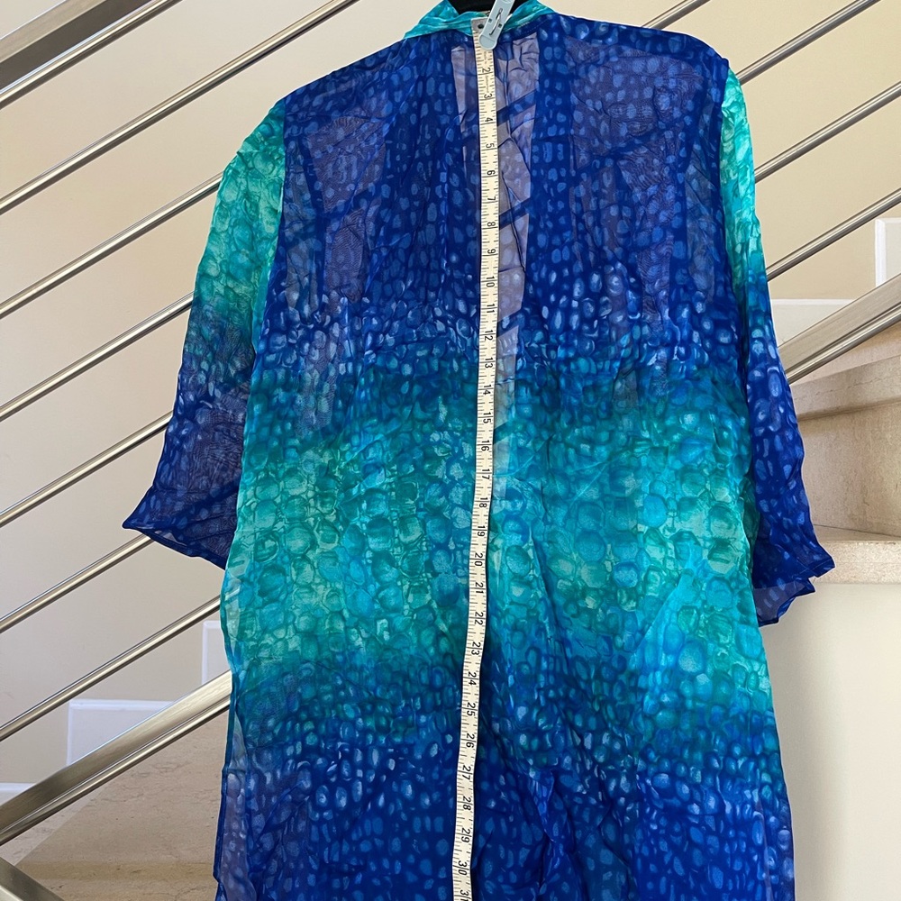 VINTAGE GOTTEX TURQUOISE swim coverup 💝HP - Picture 7 of 10